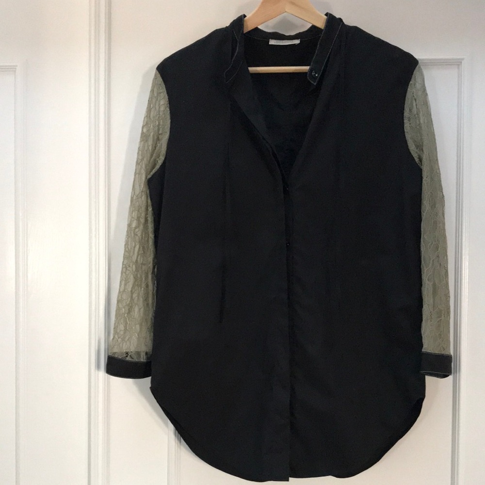 Nina Ricci Paris button down 3/4 sleeves shirt size S